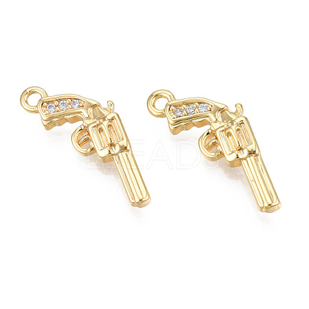 Brass Micro Pave Cubic Zirconia Pendants KK-N231-246-1