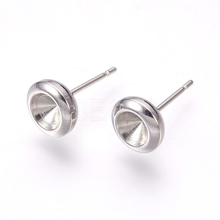 304 Stainless Steel Post Stud Earring Settings - Lbeads.com