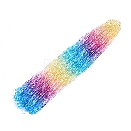 Gradient Color Baking Paint Glass Bead Strands LS-DGLA-A039-T4mm-A07-1