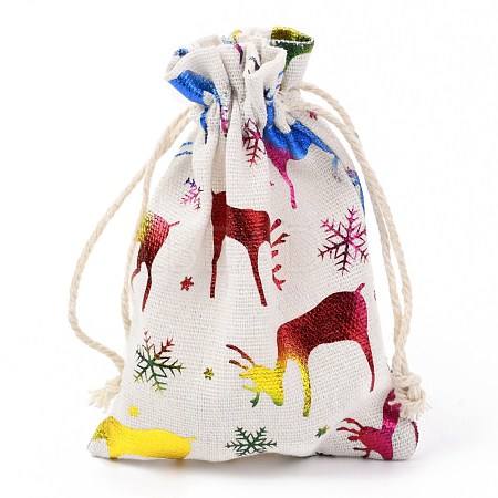 Christmas Theme Cotton Fabric Cloth Bag ABAG-H104-B07-1
