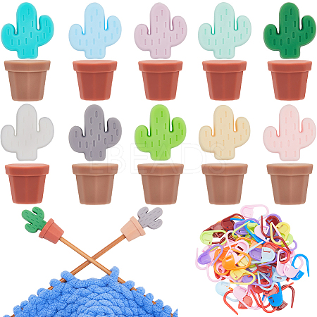 60Pcs Plastic Knitting Crochet Locking Stitch Markers Holder TOOL-SC0001-65-1