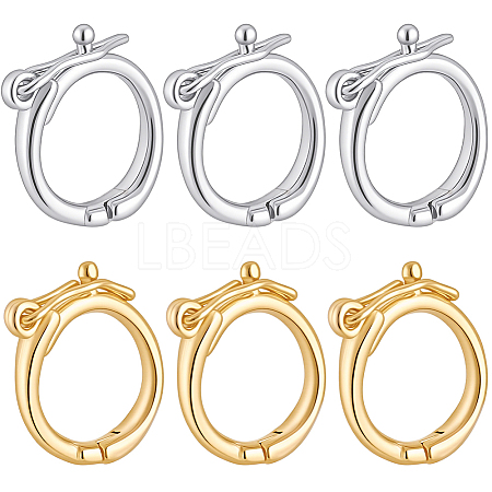 8Pcs 2 Colors Brass Twister Clasps KK-BBC0023-80-1