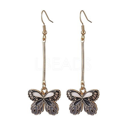 Alloy Enamel Butterfly Dangle Earrings EJEW-JE05604-04-1