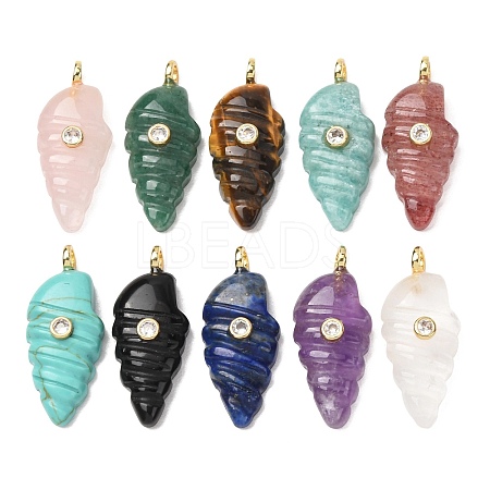 Natural & Synthetic Mixed Gemstone Carved Pendants G-H357-04G-1