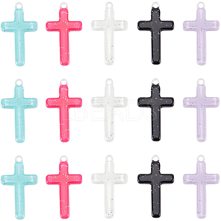 SUNNYCLUE 30Pcs 5 Colors Opaque Acrylic Pendants OACR-SC0001-35-1