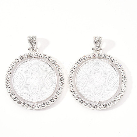 Alloy Pendant Cabochon Settings X-PALLOY-S107-005S-RS-1