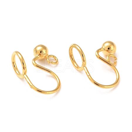 Brass Clip-on Earring Converters Findings KK-D060-07G-1