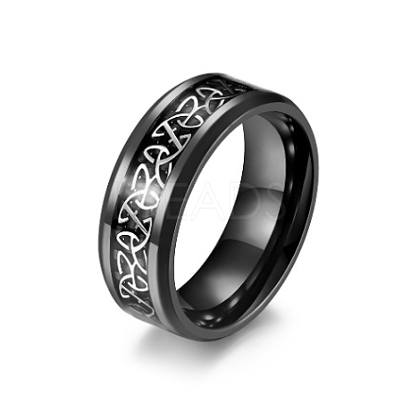 Titanium Steel Triquetra/Trinity Knot Finger Rings for Men Women PW-WG54165-05-1