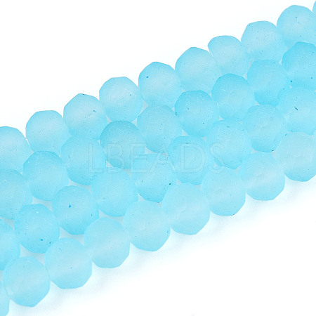 Baking Paint Frosted Glass Beads Strands X-FGLA-N003-6mm-02-1