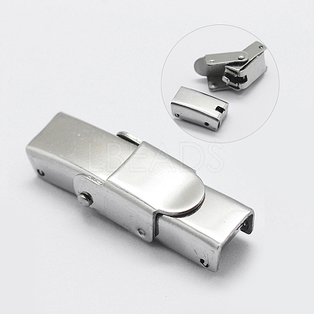Tarnish Resistant 201 Stainless Steel Watch Band Clasps LS-STAS-K173-01A-1