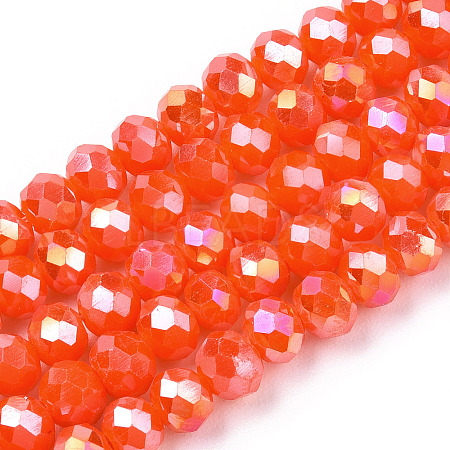 Electroplate Glass Beads Strands EGLA-A034-P4mm-B23-1