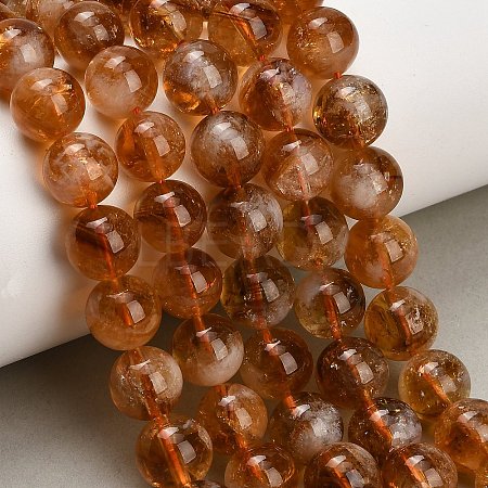 Hearted Natural Citrine Beads Strands GG-T002-A02-10mm-1