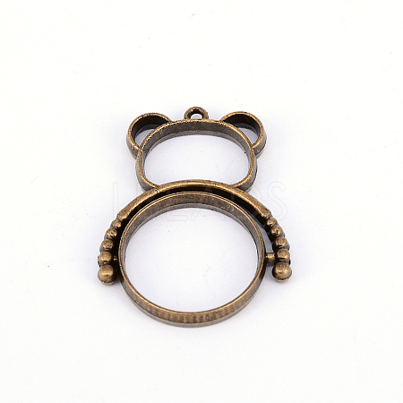 Alloy Open Back Bezel Pendants(rotatable) PALLOY-WH0070-46AB-1