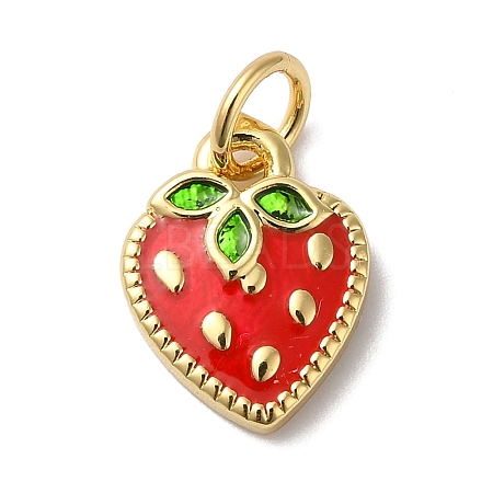 Rack Plating Brass Enamel Charms KK-B092-25G-1