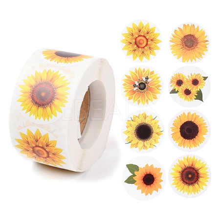 Sunflower Theme Paper Stickers X-DIY-L051-001-1