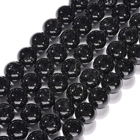 Natural Black Tourmaline Bead Strands G-H1603-16mm-1