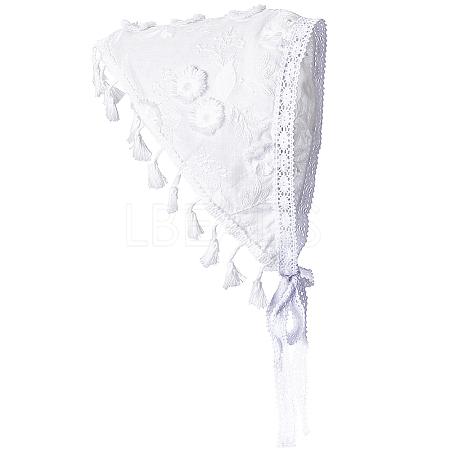 Flower Decor Lace Triangle Bandanas OHAR-WH20005-08A-1