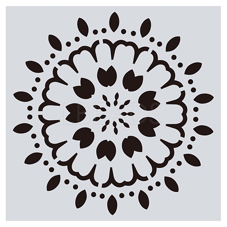 Flower Pattern Eco-Friendly PET Plastic Hollow Painting Silhouette Stencil DRAW-PW0008-02F-1