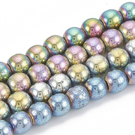 Electroplate Non-magnetic Synthetic Hematite Beads Strands G-N0318-15-A-1