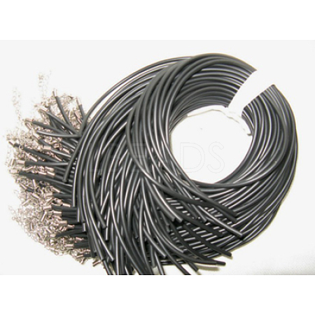 Black Rubber Necklace Cord Making RCOR-D002-B-1