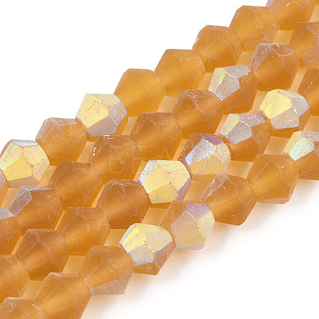 Imitate Austrian Crystal Bicone Frosted Glass Beads Strands EGLA-A039-T6mm-MB28-1
