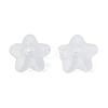 Transparent Frosted Acrylic Flower Beads X-PL554-5