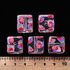 Transparent Printed Acrylic Beads MACR-S374-08A-03-4