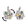 Brass Micro Pave Cubic Zirconia Rotatable Pendants KK-A287-11B-P-1