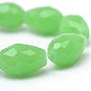 Teardrop Faceted Imitation Jade Glass Beads Strands GLAA-Q052-A-5