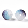 Frosted Baking Paint Crackle Glass Beads with Glitter Powder X1-DGLA-T004-01J-2