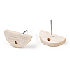 Ash Wood Stud Earring Findings EJEW-N017-011N-3