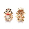 Brass Micro Pave Clear Cubic Zirconia Pendants KK-N232-224-2