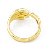 Cubic Zirconia Hand Plam Open Cuff Ring RJEW-P079-06G-4