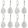 4 Pairs Teardrop Brass Leverback Earrings EJEW-HS0001-21P-1