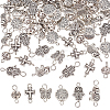 90Pcs 6 Styles Tibetan Style Alloy Connector Charms FIND-AR0003-28-1