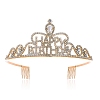 Alloy with Rhinestone Crown Hair Comb PW-WG9B224-05-1