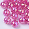 AB Color Transparent Crackle Round Acrylic Beads X-CACR-S006-06-1
