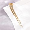 304 Stainless Steel Tassel Cuff Earrings for Women SA-H003-06G-2