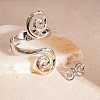 Double Swirl Alloy Cuff Bangles & Cuff Rings Sets FS-WGA6312-02-1