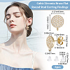 4 Pairs Brass Micro Pave Cubic Zirconia Flat Round Stud Earring Findings ZIRC-BBC0001-96-2