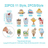 22Pcs 11 Style Summer Theme Food Computerized Embroidery Cloth Self Adhesive Patches DIY-BT0001-56-4