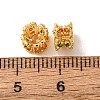 Brass Micro Pave Cubic Zirconia Beads CU-CBA54A3-02G-01-3