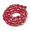 Transparent Electroplate Glass Beads Strands EGLA-N013-T6mm-B12-2