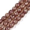 Handmade Gold Sand Lampwork Beads Strands LAMP-P051-L06-10mm-1