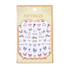 Flower and Butterfly Pattern Self Adhesive Nail Art Stickers X-AJEW-WH0109-82-10-1