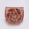 Brass Micro Pave Cubic Zirconia Beads ZIRC-G125-45RG-1