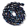 Opaque Solid Color Electroplate Glass Beads Strands EGLA-N013-P10mm-B01-2