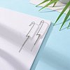 Anti-Tarnish Rhodium Plated 925 Sterling Silver Ear Wrap Crawler Hook Earrings EJEW-AA00271-33A-P-4