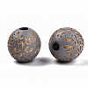 Painted Natural Wood Beads WOOD-T021-53B-05-2