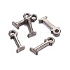 Gunmetal Plated Alloy Letter Pendants PALLOY-J718-01B-I-2